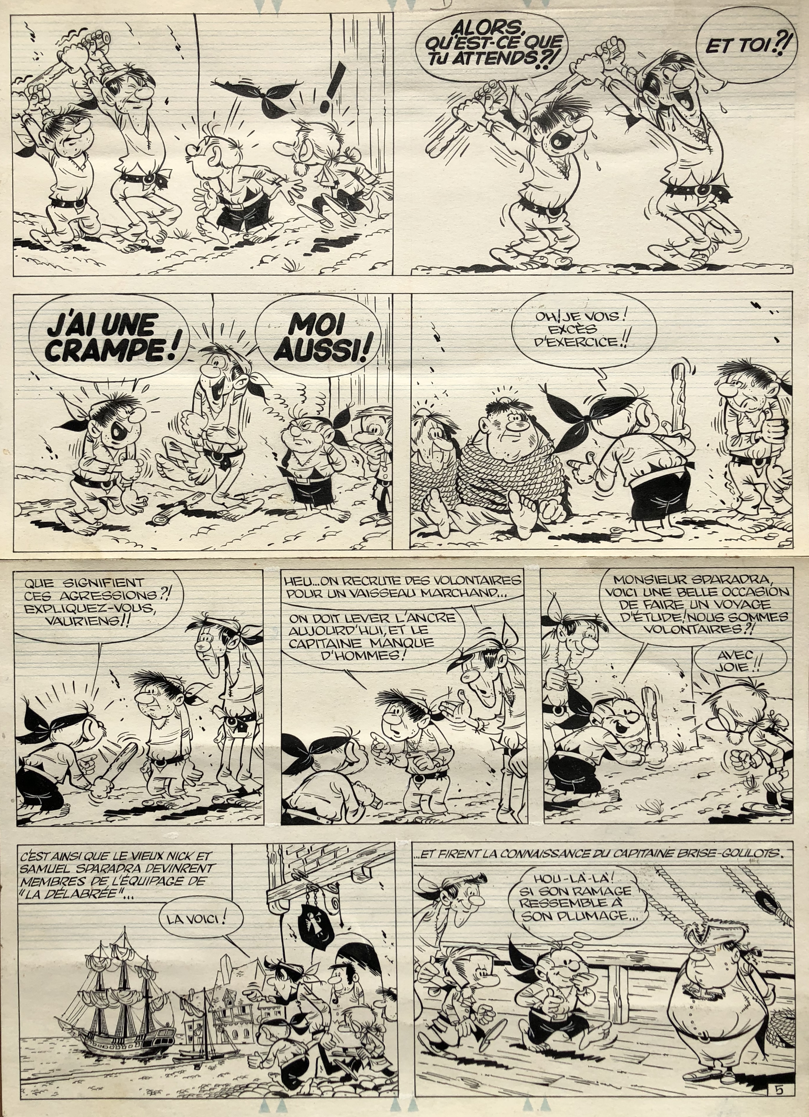 En vente - Le Vieux Nick & Barbe Noire - Les Mangeurs de Citron pl. 5 par Marcel Remacle - Planche originale