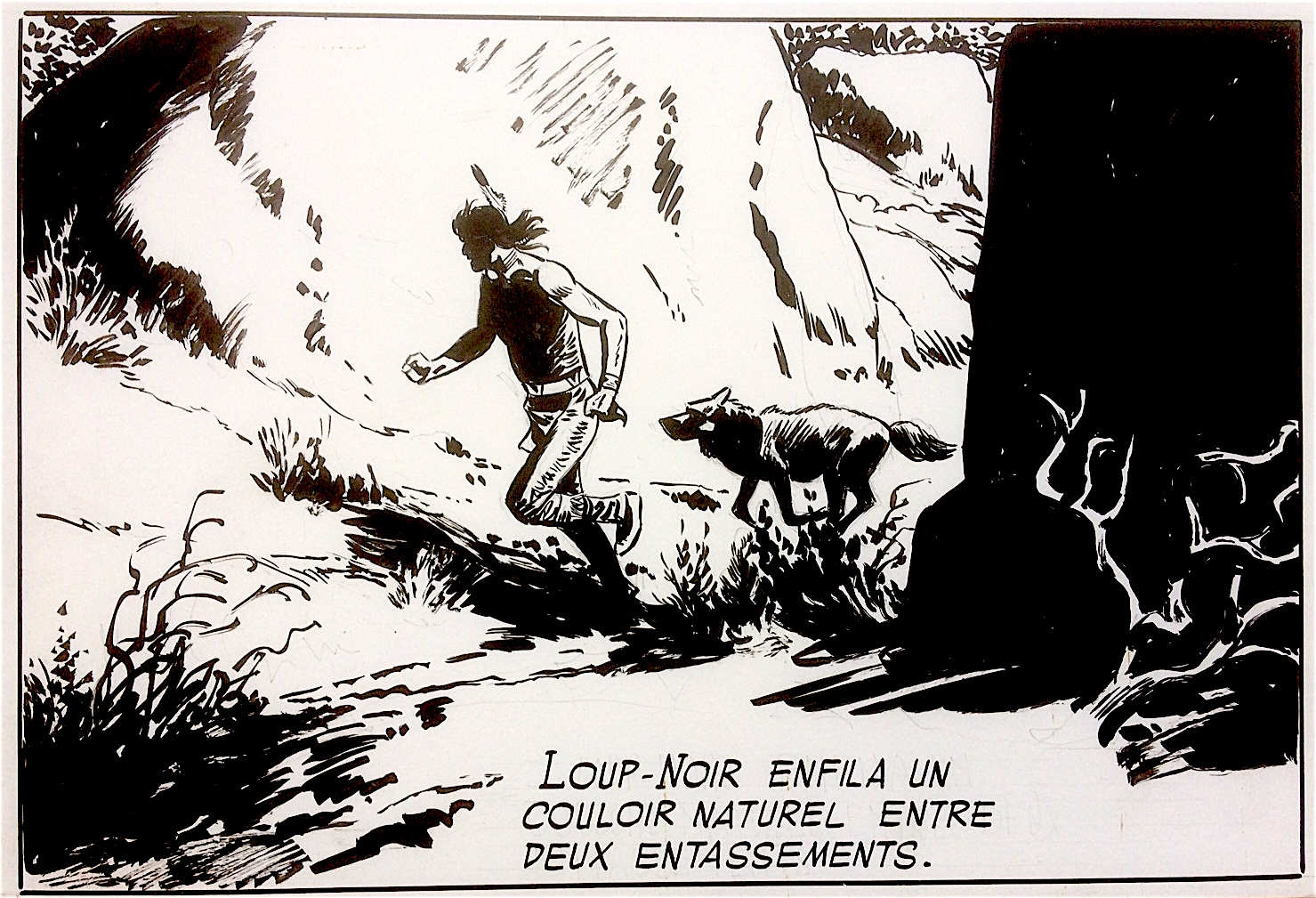 Kline, Jean Ollivier, Loup Noir les Coyoteros Planche originale