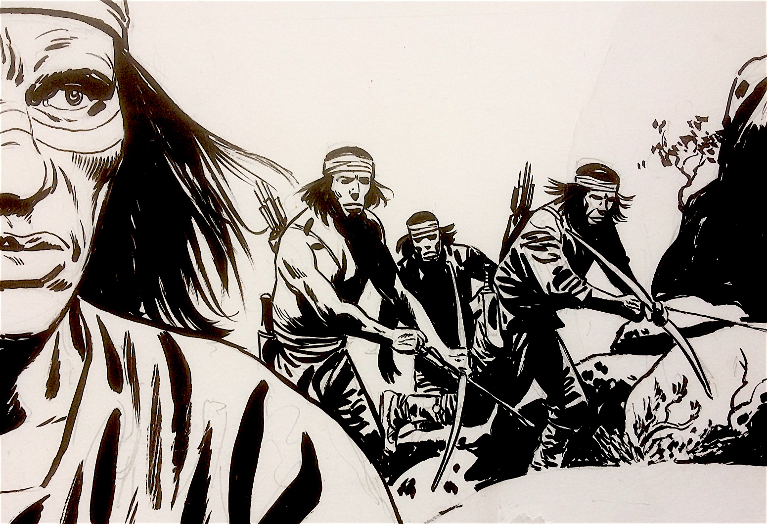 Kline, Jean Ollivier, Loup Noir les Coyoteros Planche originale