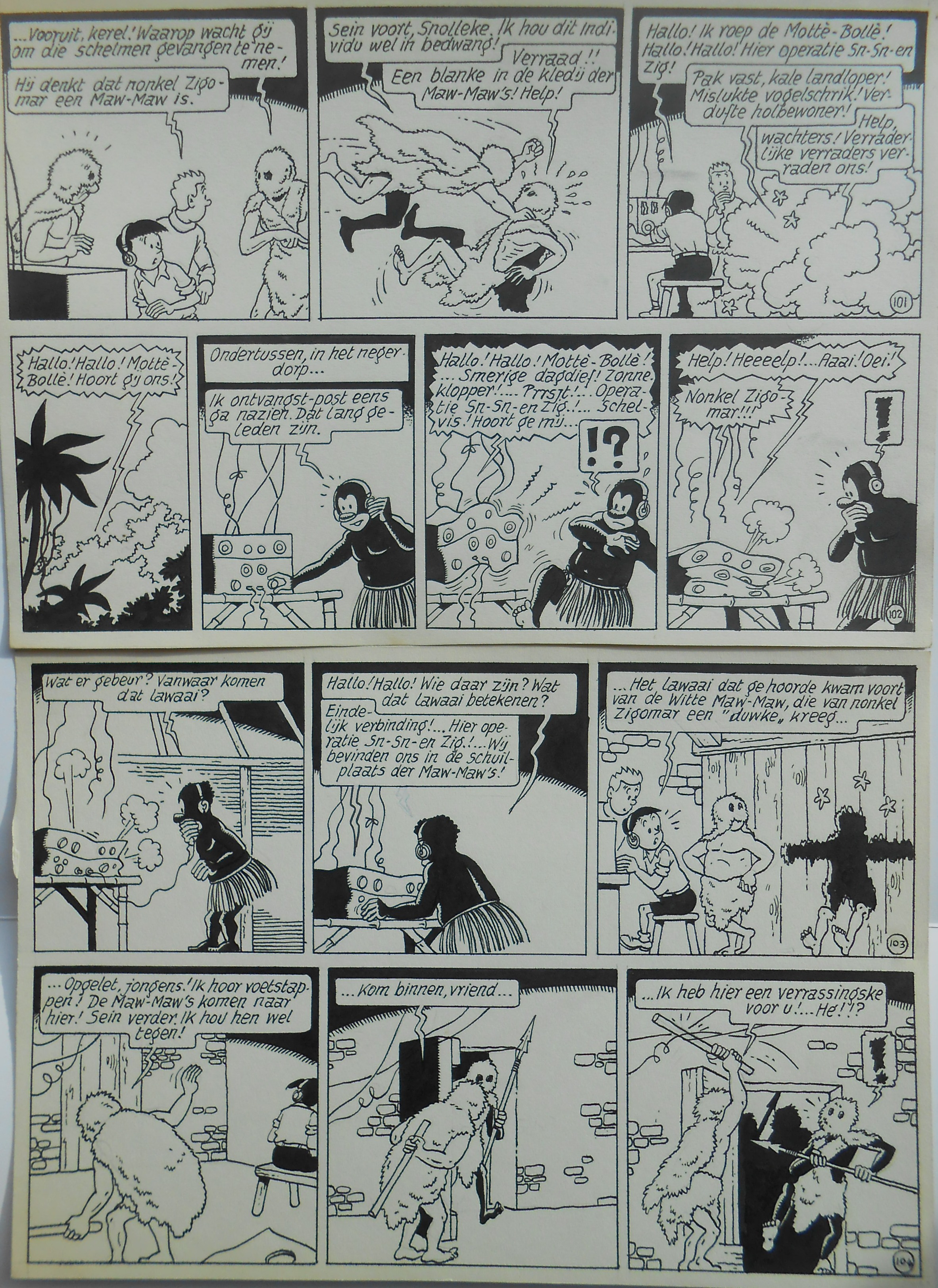 Bob De Moor, Oncle Zigomar Tome 7 Planche originale