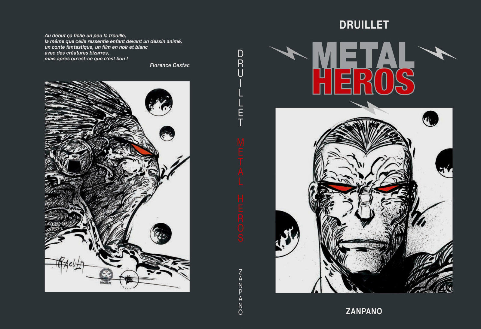 Druillet Guerrier Galactique Dessin inédit MÉTAL HÉROS Encre de Chine