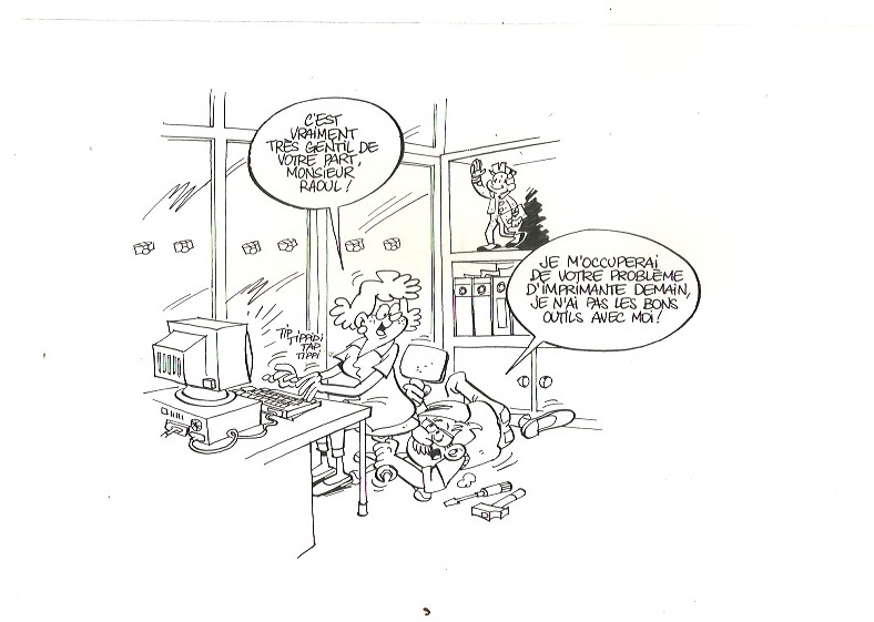 Raoul cauvin par Olivier Saive Illustration originale