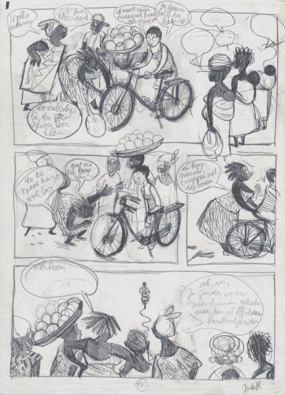 Originele tekening Leentje en Sofie by Judith Vanistendael - Comic Strip
