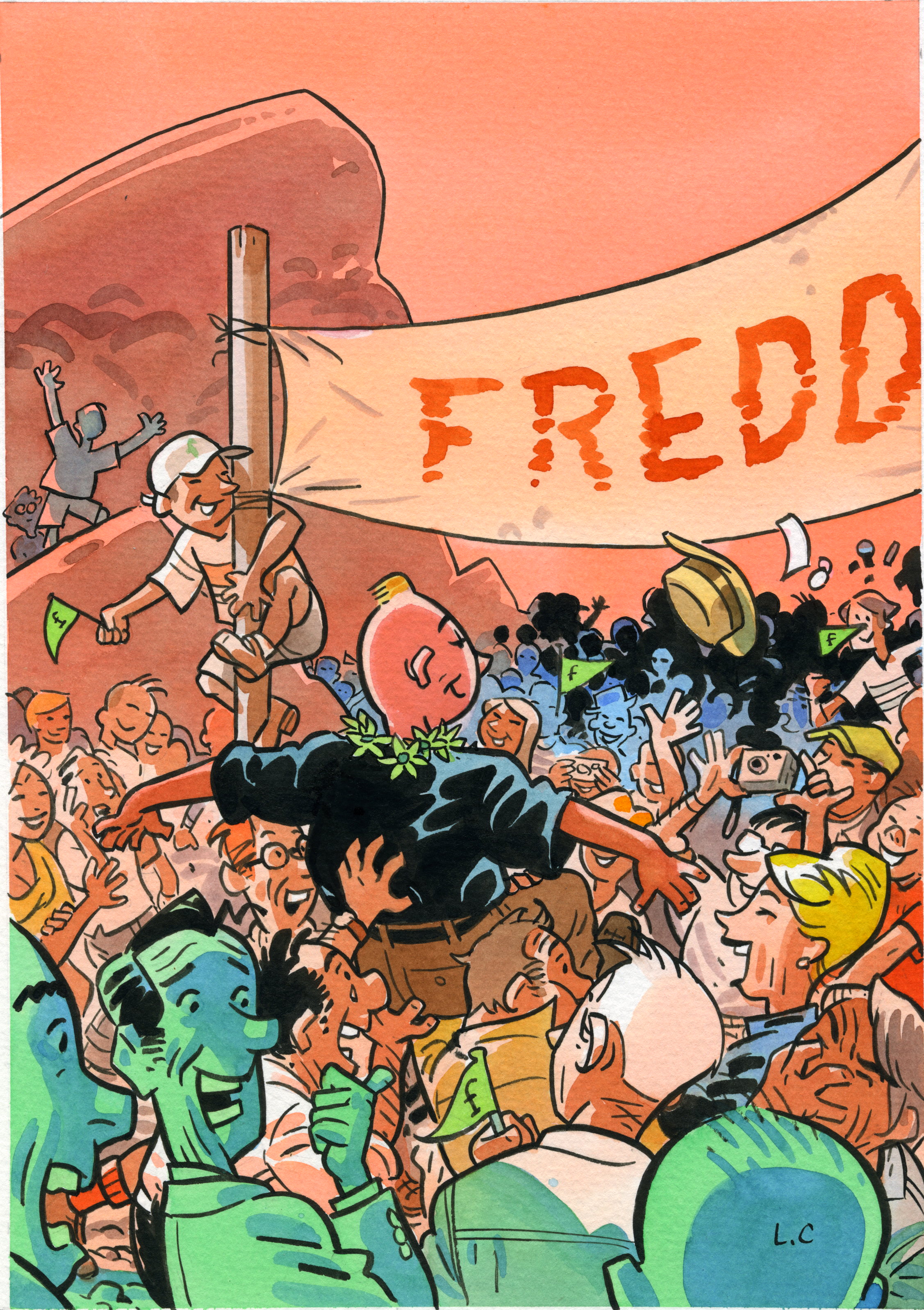 En vente - Freddy, Chaland et ses Amis par Luc Cornillon - Couverture originale