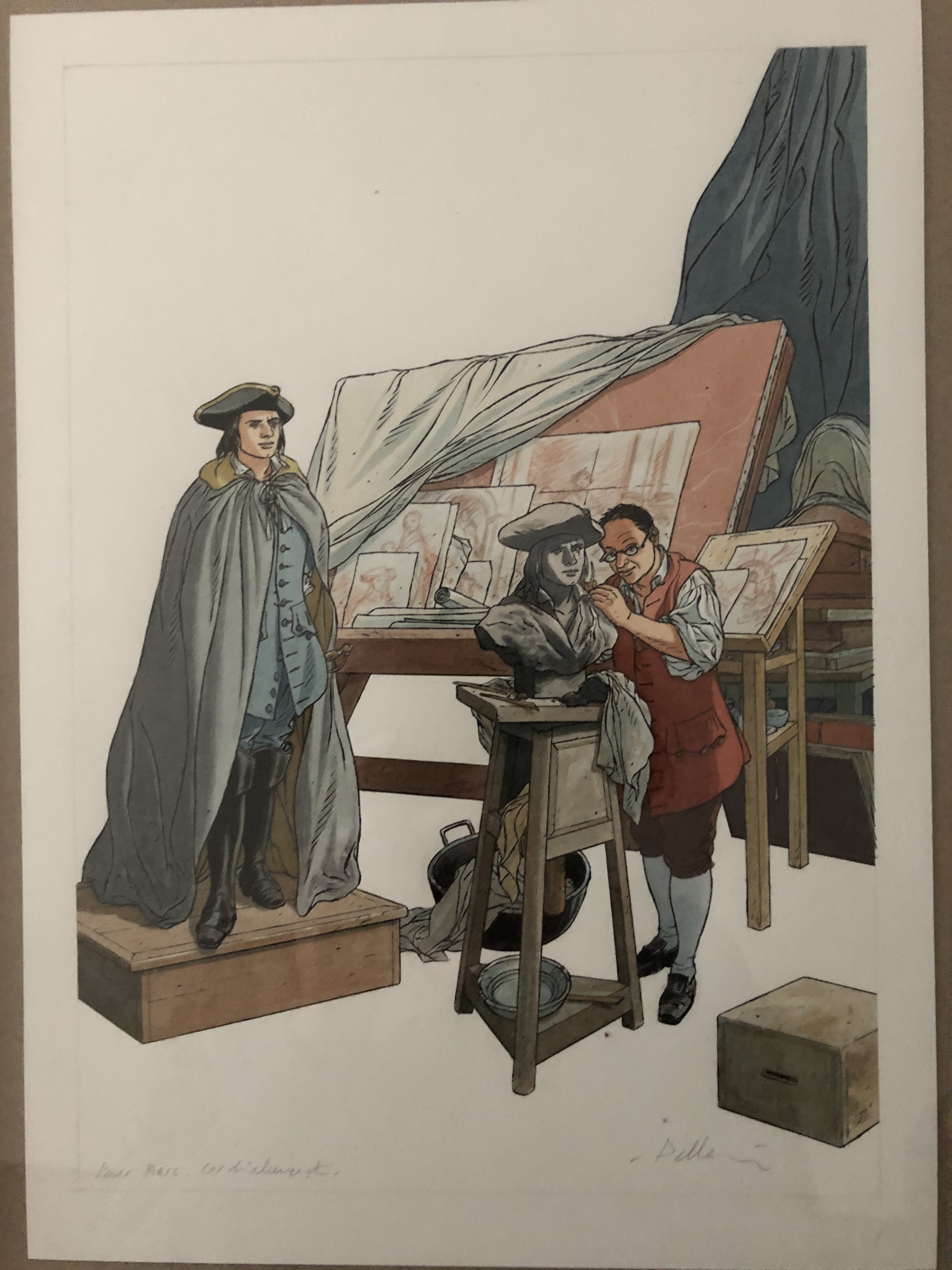 Patrice Pellerin, Croquis PELERIN pour l épervier - Œuvre originale