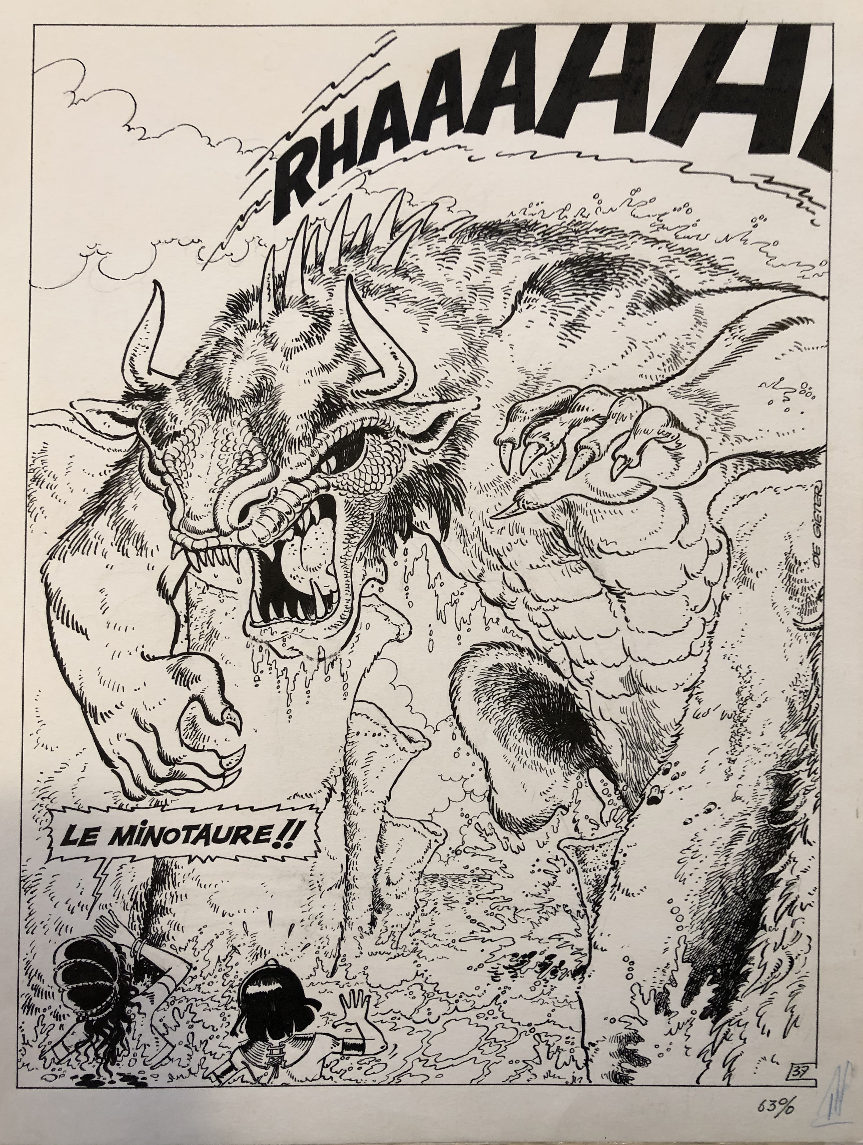 Lucien De Gieter, Papyrus Le Labyrinthe pl.37 Planche originale