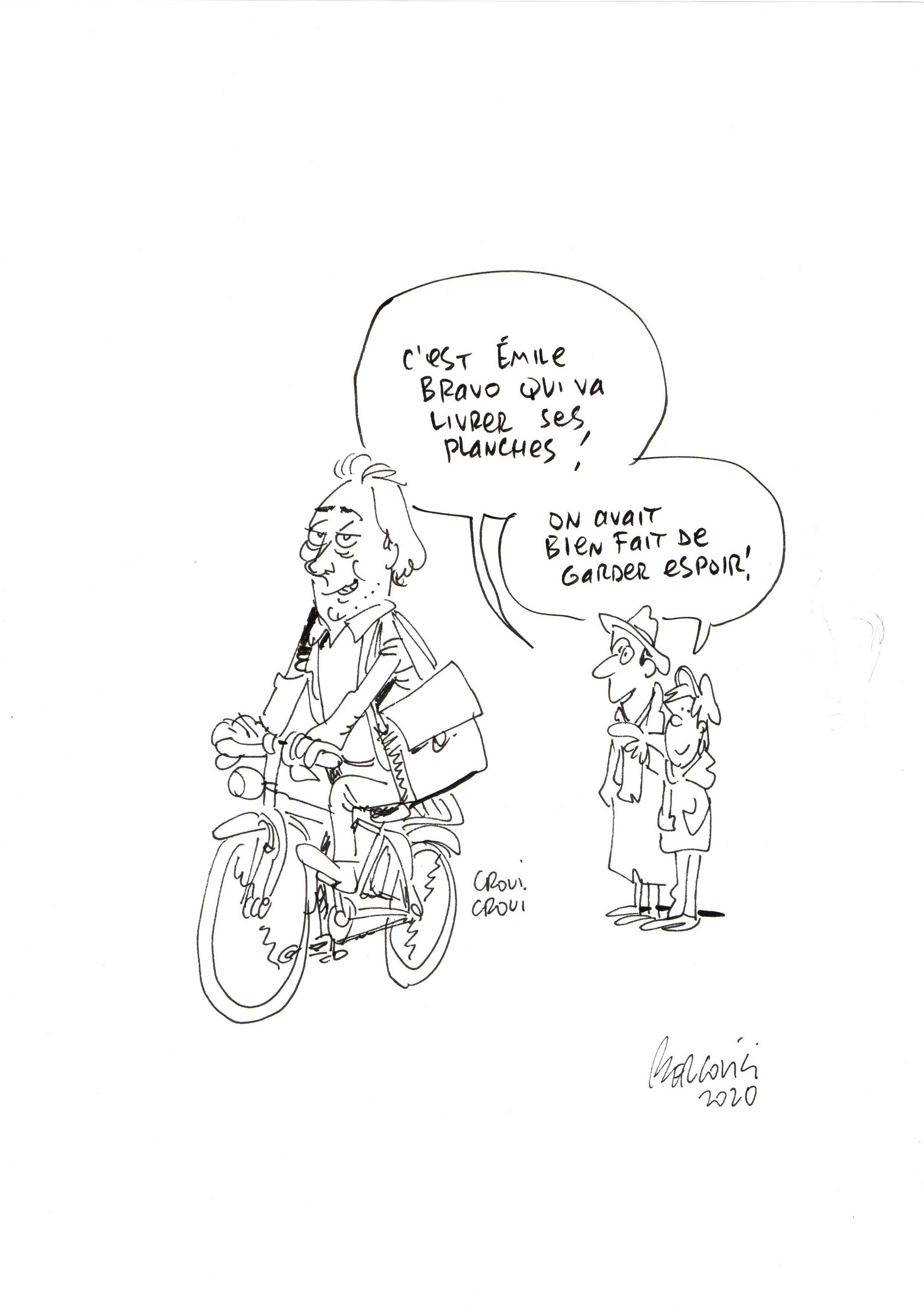 Spirou L Espoir Malgré Tout Tome 3 Dessin publié dans le journal Spirou 4320 pour annoncer la sortie du