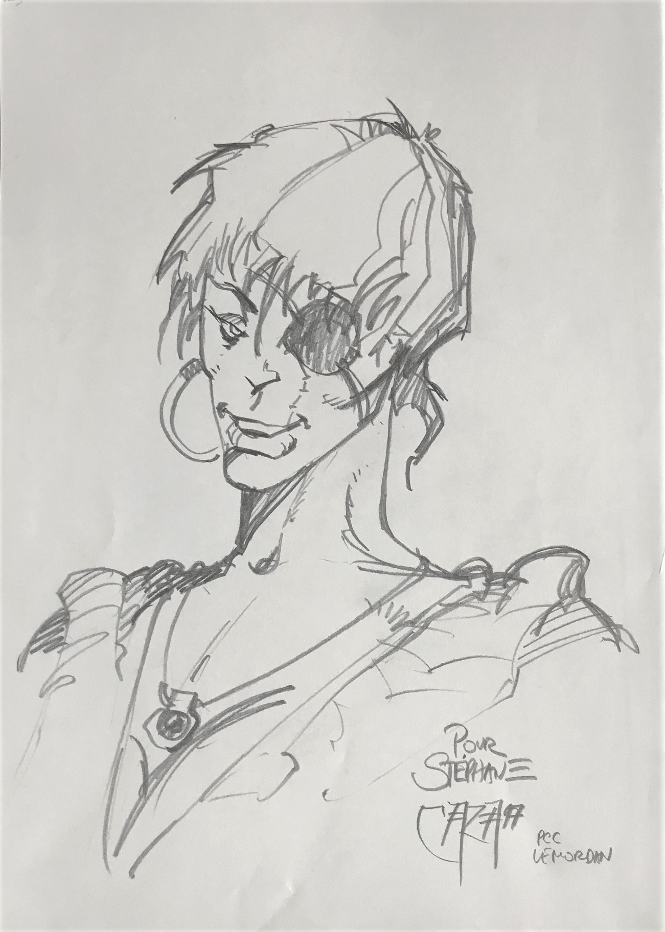 Dessin Original BD Dédicacé Par Fino - Couleur Sur Feuille - état Impeccable