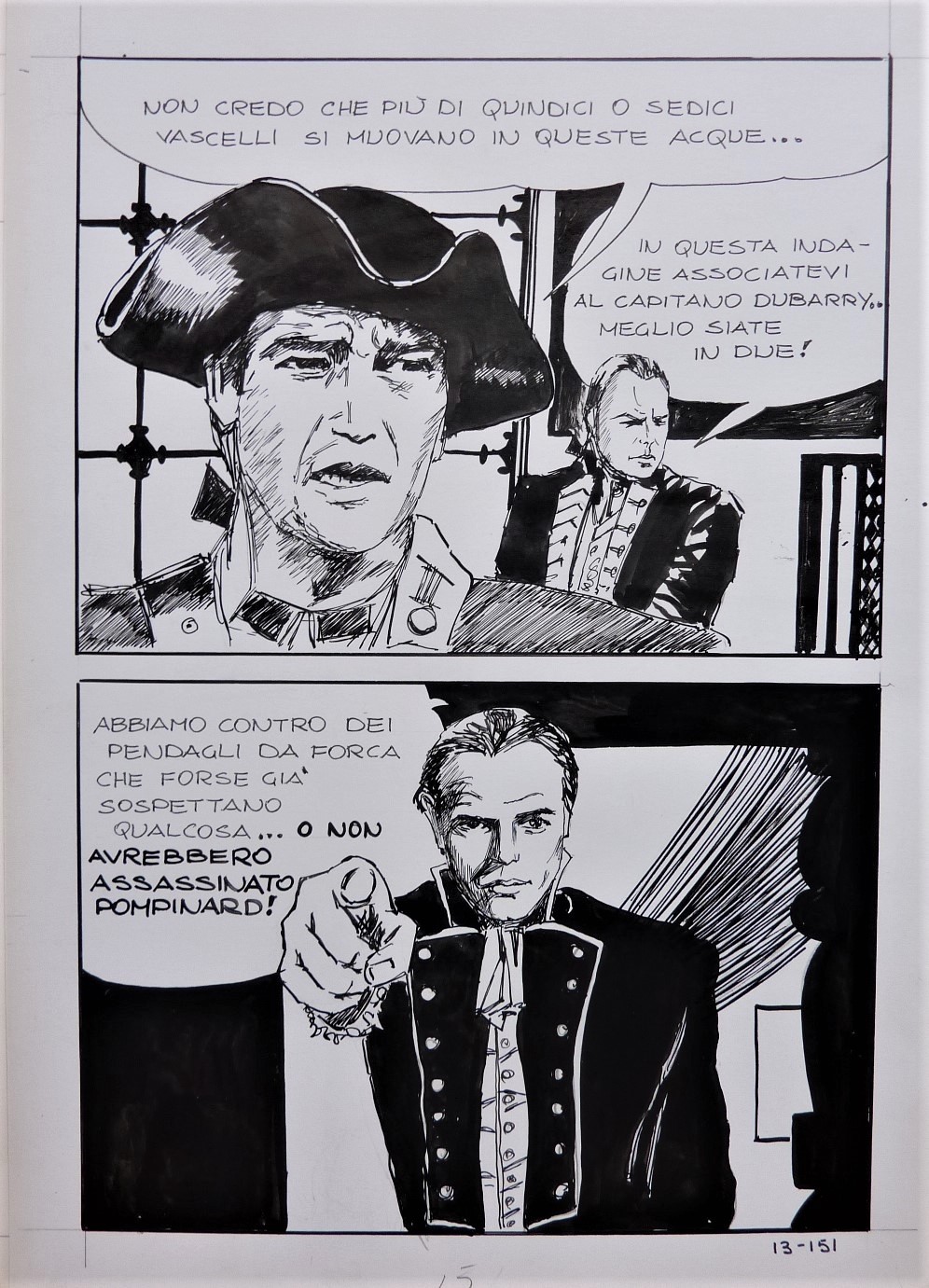 "il VASCELLO FANTASMA" par Milo Manara Planche originale