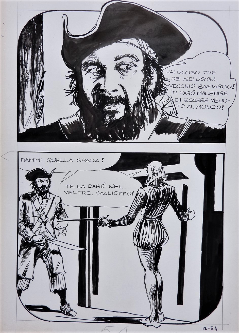 "il VASCELLO FANTASMA" par Milo Manara Planche originale