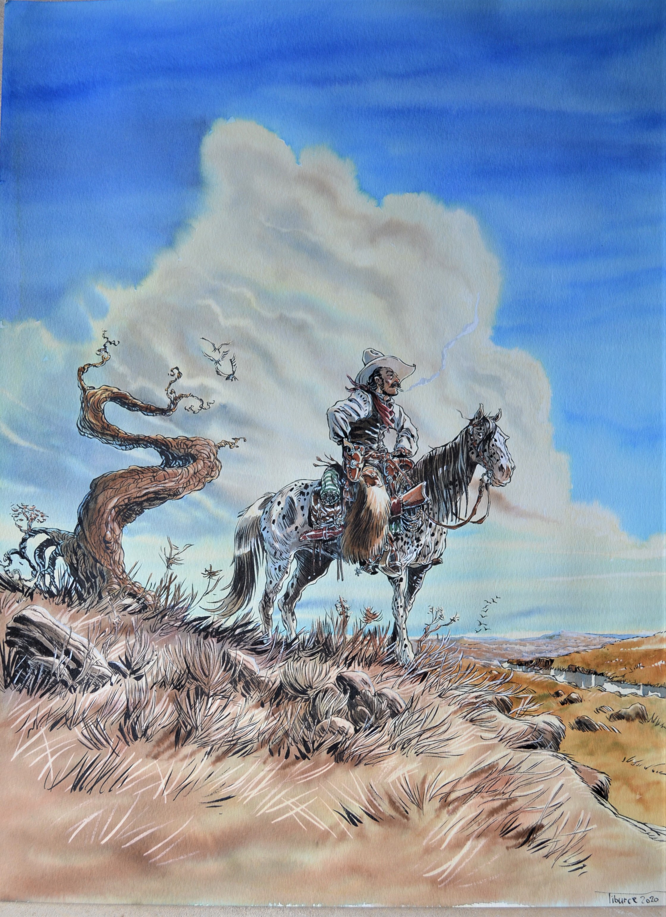 En vente - Couverture originale ghost kid tiburce oger par Tiburce Oger - Couverture originale