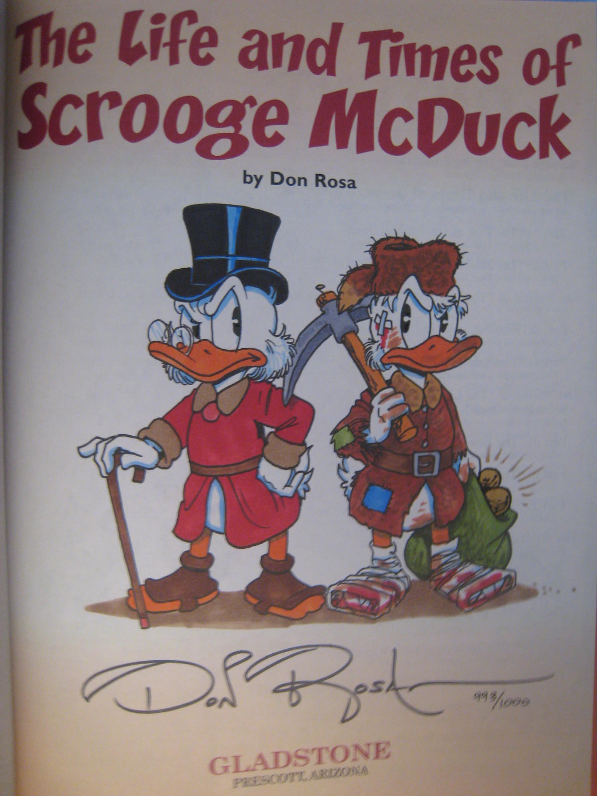 Don Rosa Uncle Scrooge Drawings (The life and times of Scrooge McDuck 1st ed. HC book Don Rosa Uncle Scrooge Drawings (The life and times of Scrooge McDuck 1st ed. HC book