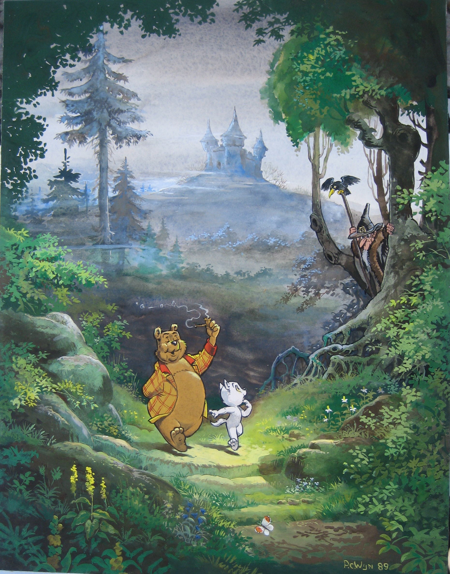 Piet Wijn Olie B Bommel En Tom Poes Illustration Originale piet-wijn-olie-b-bommel-en-tom-poes-illustration-originale