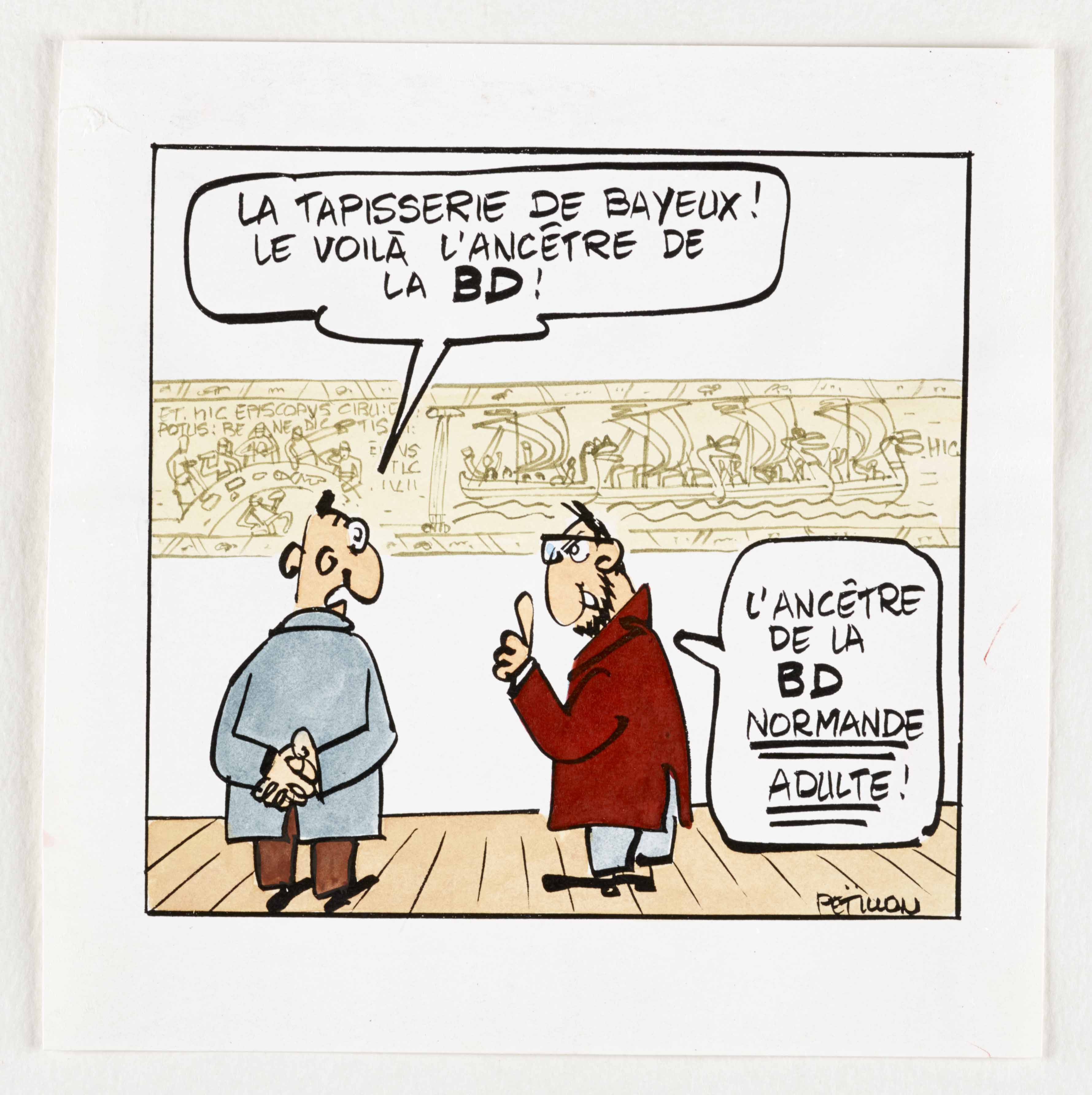 Illustration B.D. par René Pétillon Illustration originale
