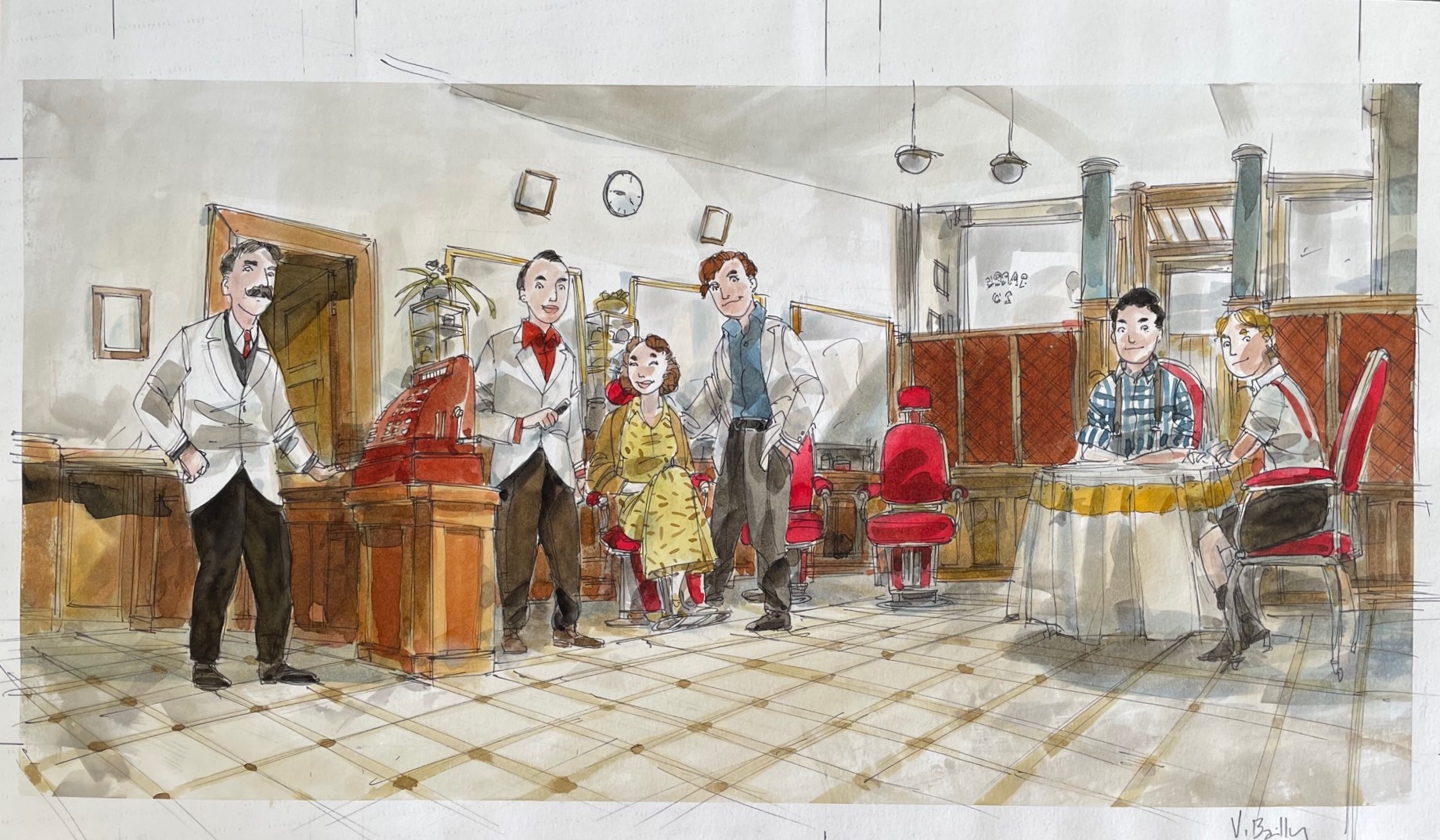 En vente - Vincent Bailly, Illustration originale un sac de billes ...