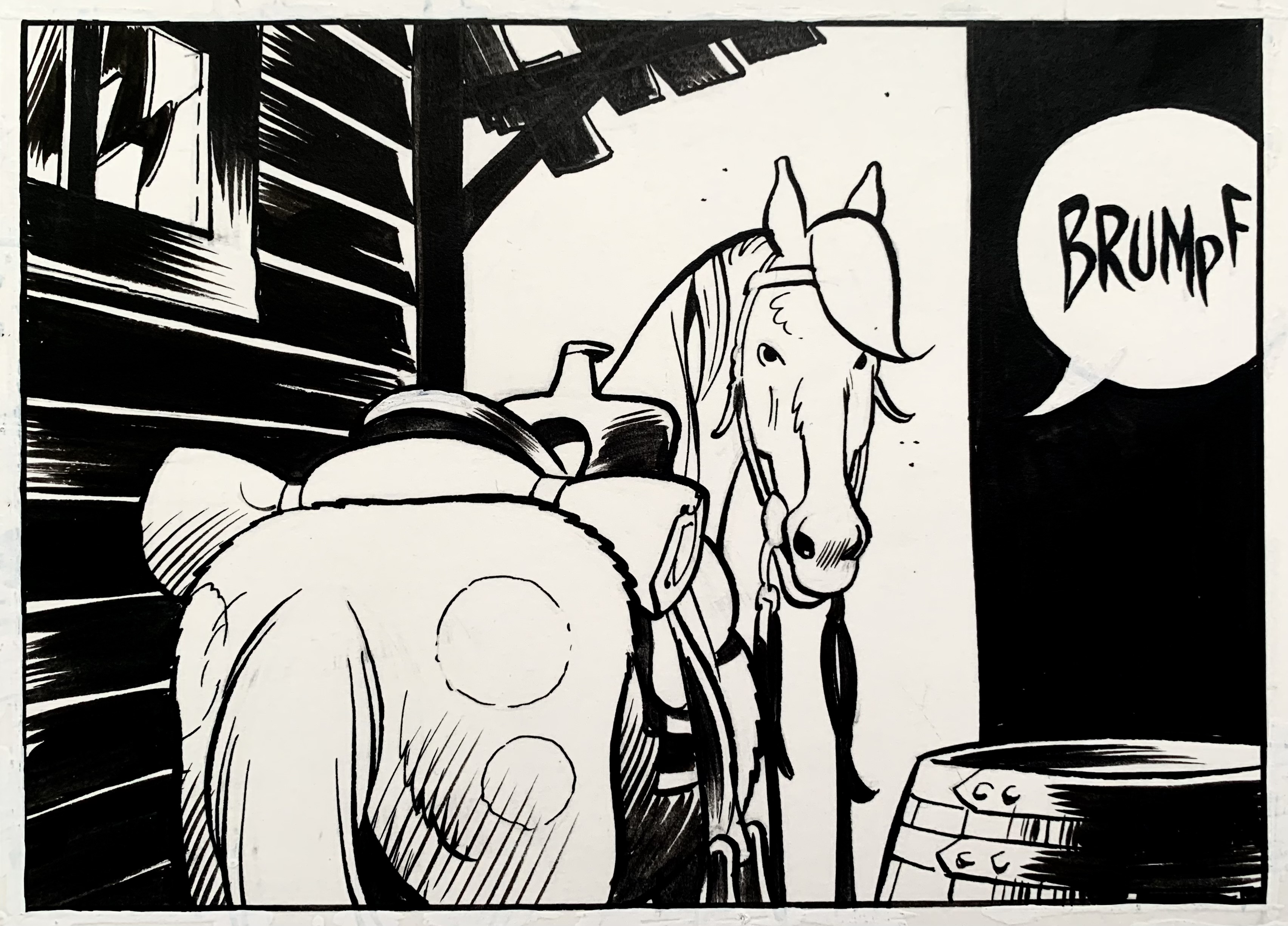 Lucky Luke – Illustration, original, non-signé, des années