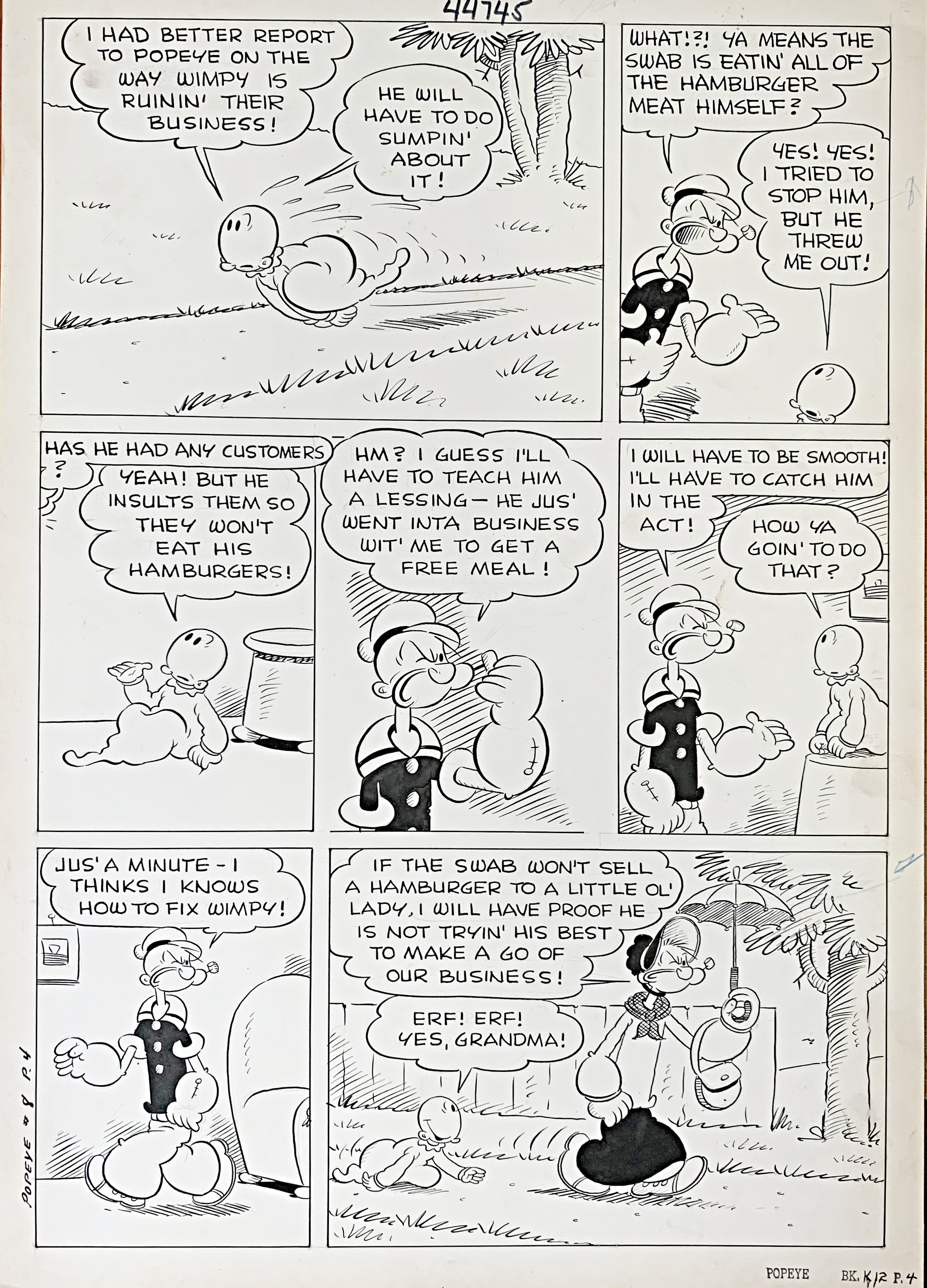 Bud Sagendorf - original comic art