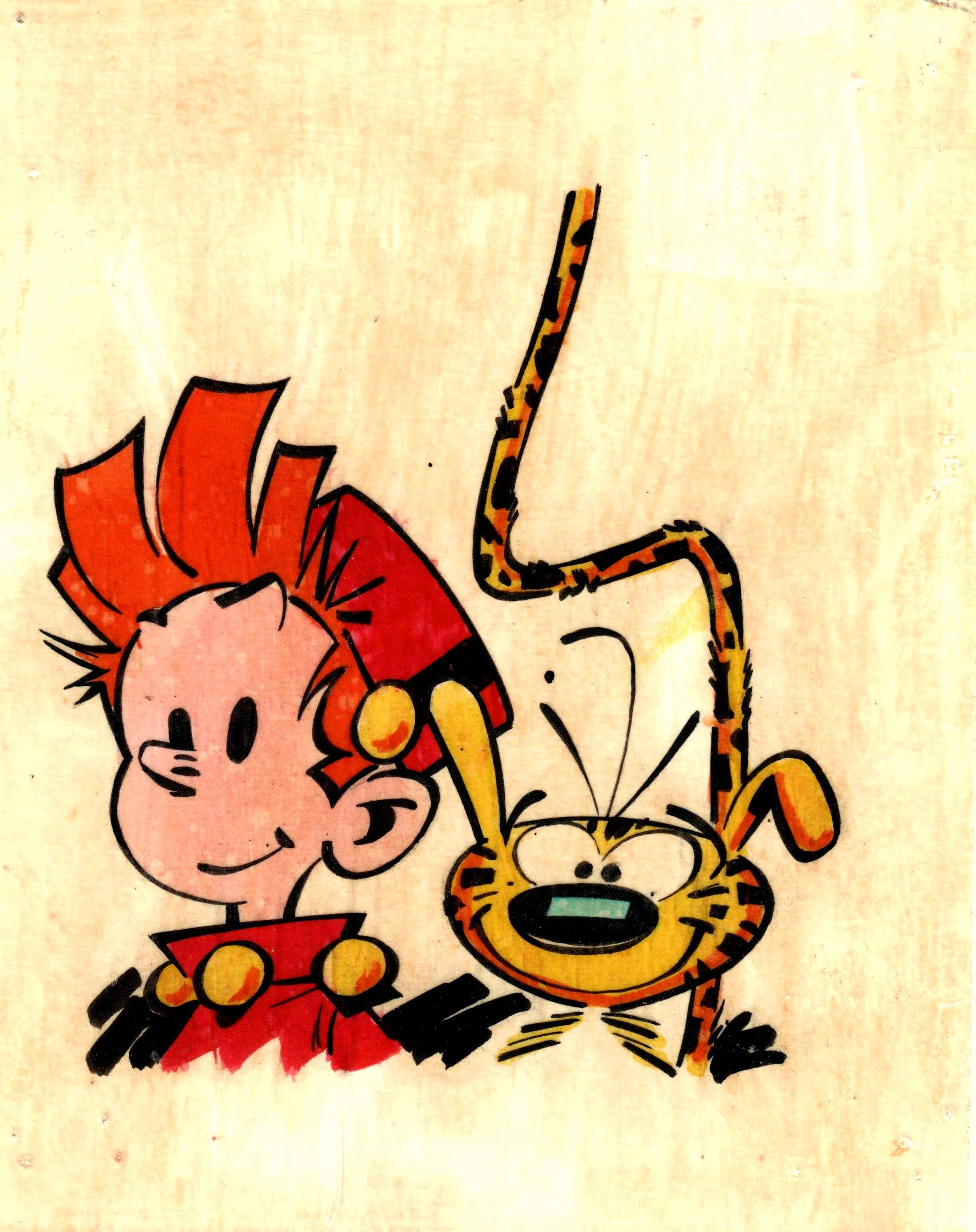 Andr Franquin Spirou Et Marsupilami Illustration Originale