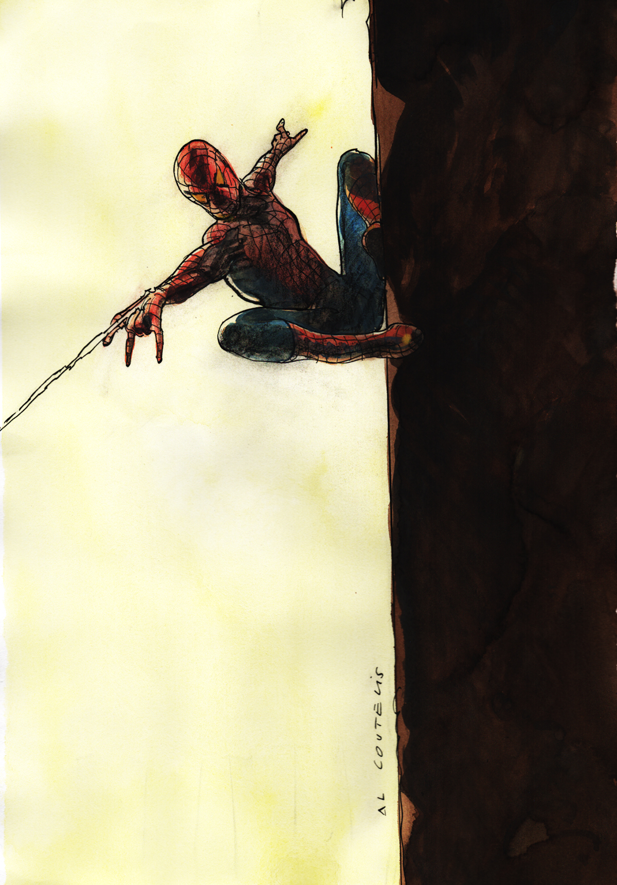 Le Spider Man D Al Coutelis Illustration Originale