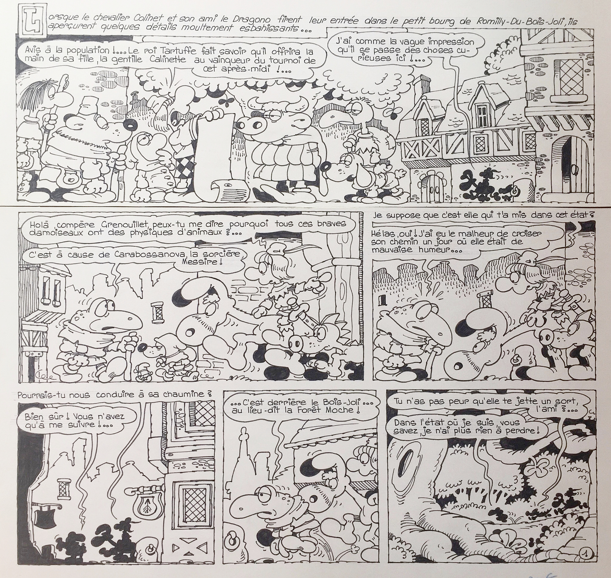 Planche Originale Pif/Hercule – Jeux – Le Fou Rire – Années 1980
