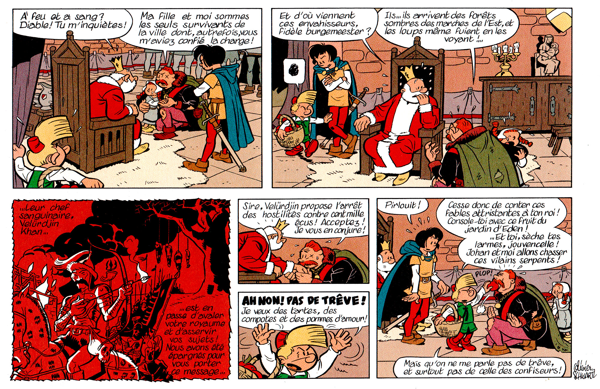 Johan et Pirlouit par Olivier Schwartz, Yann - Planche originale
