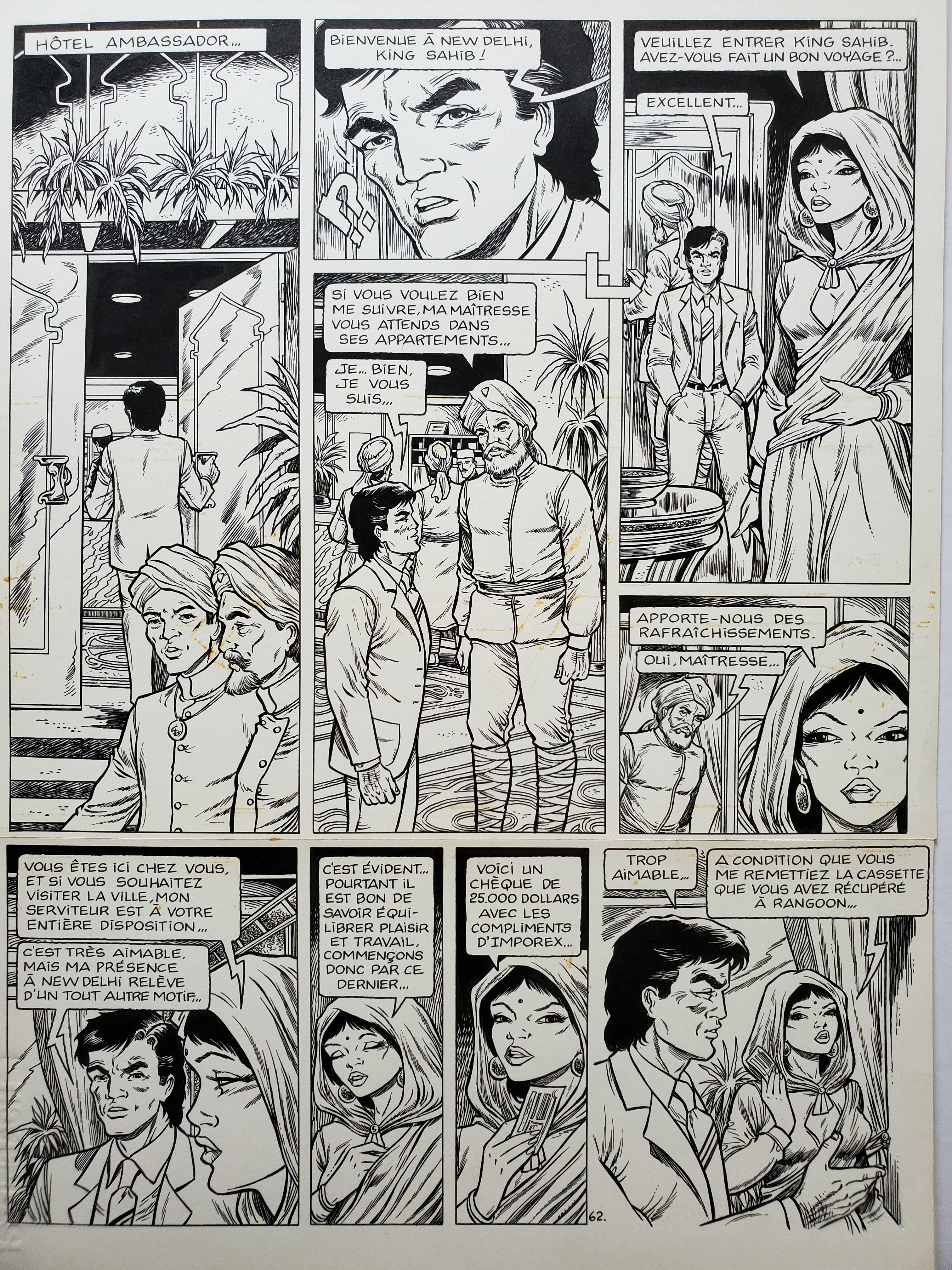 FEMME VOILEE GRAND DESSIN ORIGINAL DE Jacques GERON MAGNIFIQUE