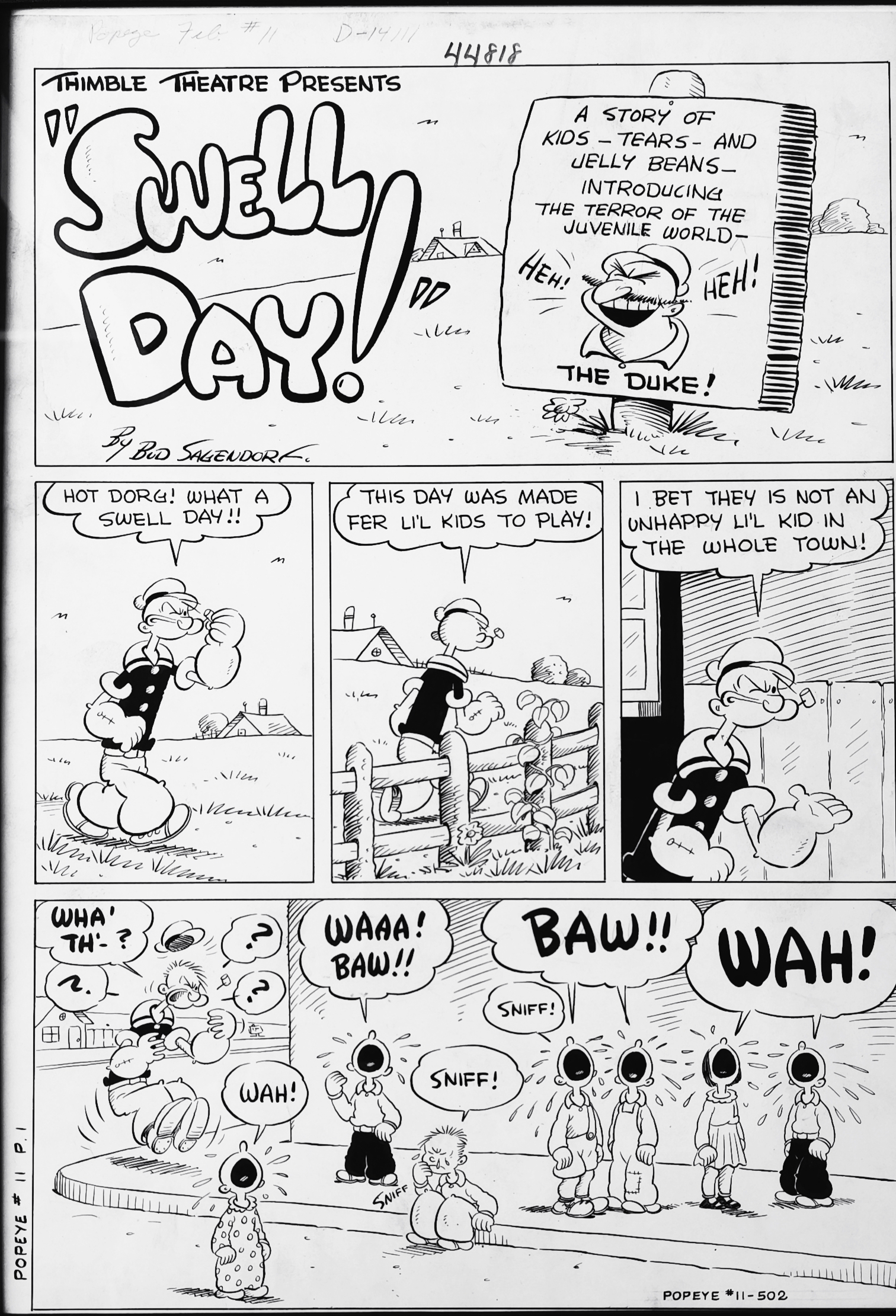 Bud Sagendorf - original comic art