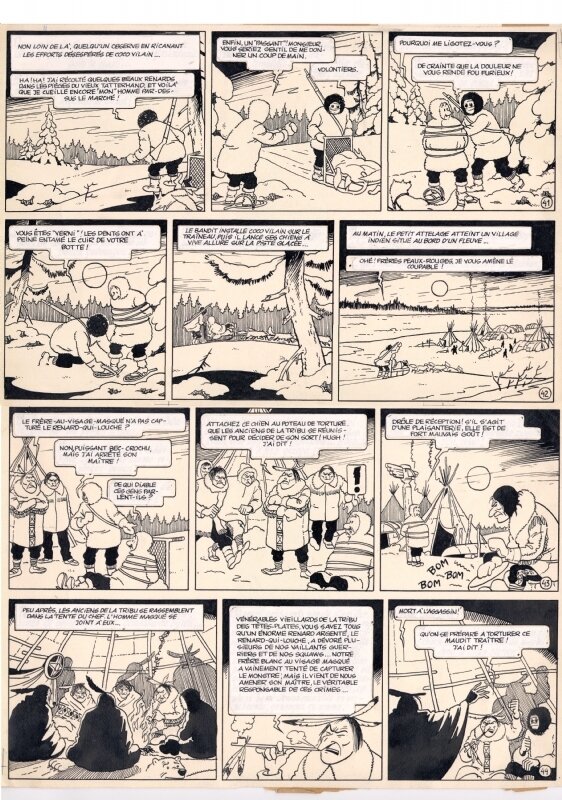 Bob DE MOOR pl de Zigomar Le Renard qui louche parue dans tintin en 1951 - Planche originale