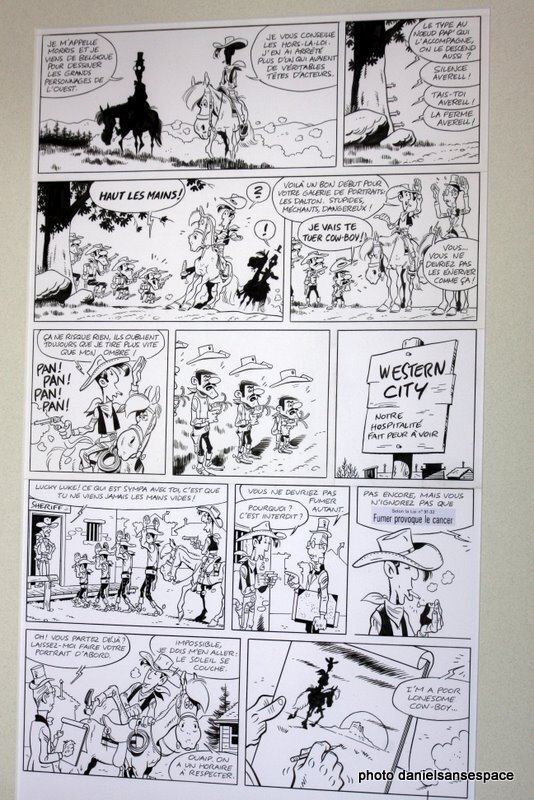 Bourgne, planche hommage à Morris et Lucky Luke - Comic Strip