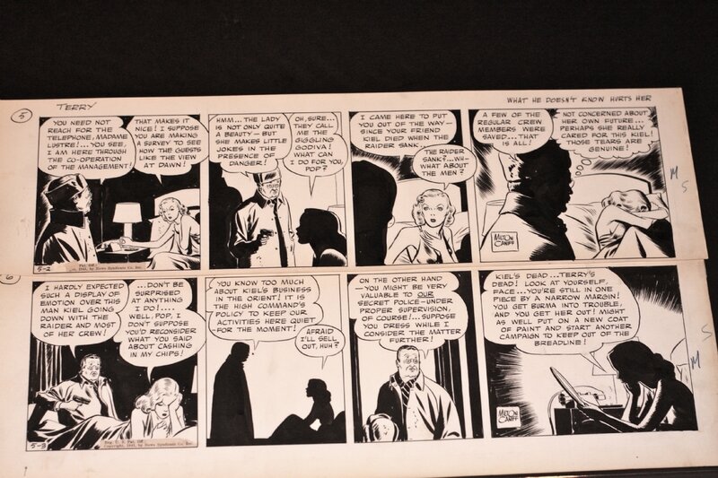 Caniff Terry and the pirates 2 strips that follow - Planche originale