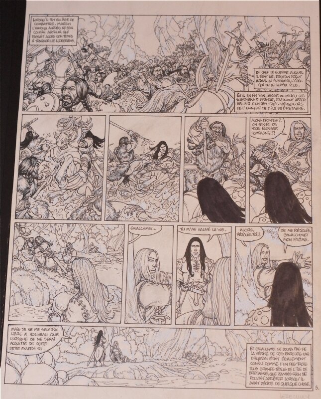 David Chauvel, Jérôme Lereculey, Lereculey, pl 5 de Arthur t5, Drystan et Esyllt - Planche originale