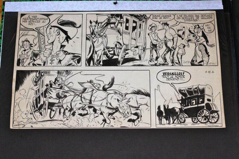 René Goscinny, Albert Uderzo, Uderzo 1/2 planche de Jehan Pistolet - Planche originale