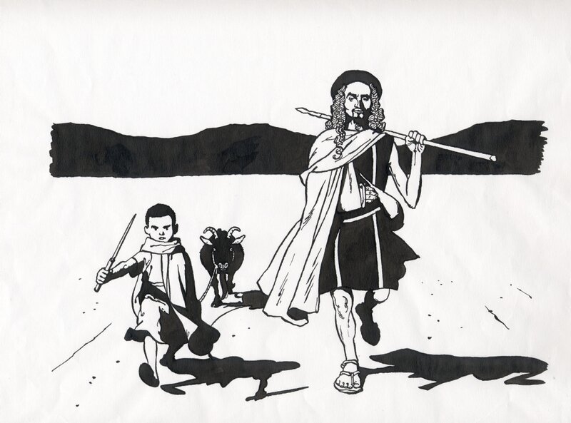 Guibert couverture du tome 2 des Olives Noires, avec Sfar - Original Illustration