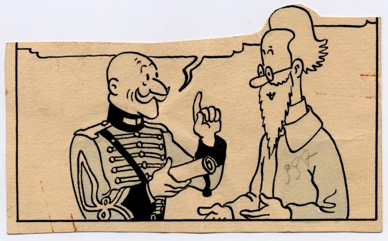 Hergé, Herge -1939 - Sceptre d'Ottokar - Illustration originale