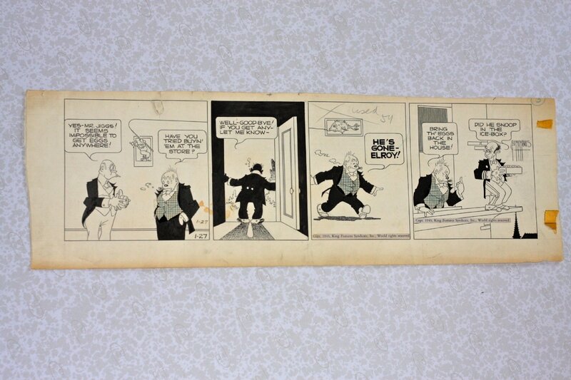 George McManus, Geo Mc MANUS, Bringing up father, strip from 1943 - Planche originale