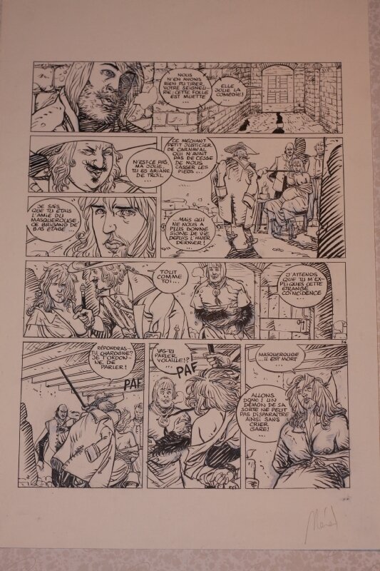 Michel Méral, Meral, planche (1 sur 2) de Coeur Brûlé revisitant une planche de Juillard de Plume Aux vents, et sa mise en couleur - Comic Strip