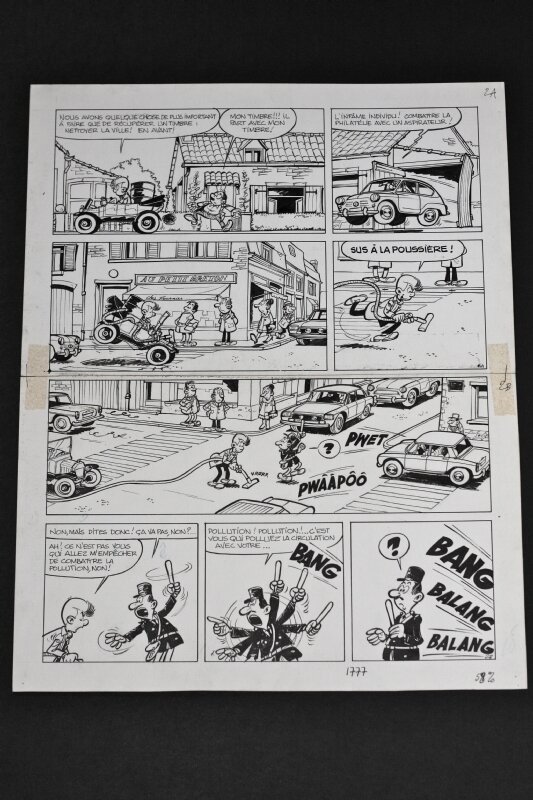 Maurice Tillieux, Francis, Francis, pl de la Ford T et la pollution - Planche originale