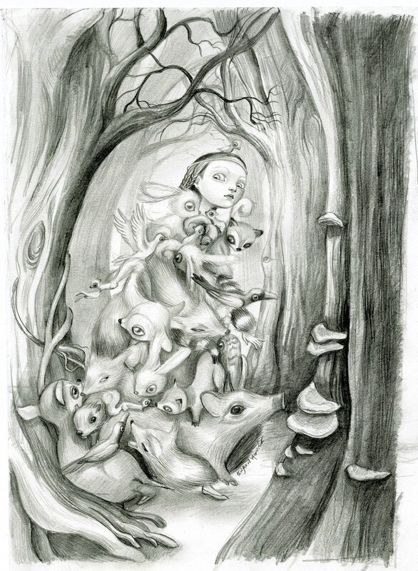 Blanche Neige par Benjamin Lacombe - Illustration originale