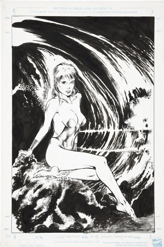 Michael Bair, Amazing Heroes Swimsuit Special #2 P52 : Namorita - Illustration originale