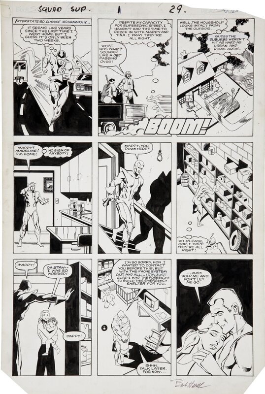 Bob Hall, John Beatty, Squadron Supreme #1 P25 - Planche originale