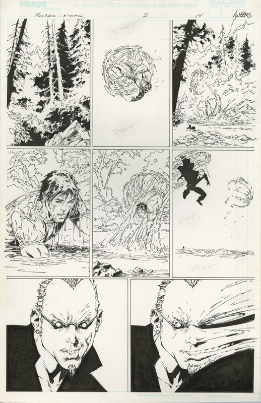 Marc Silvestri, Joe Weems, Hunter-Killer T2 P14 - Planche originale