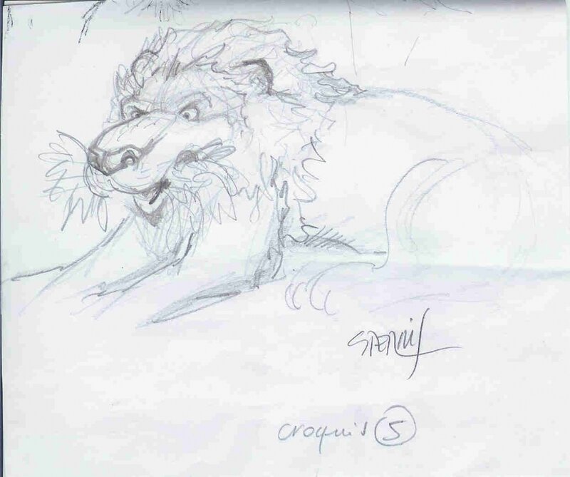 Crayonné lion par Philippe Sternis - Œuvre originale