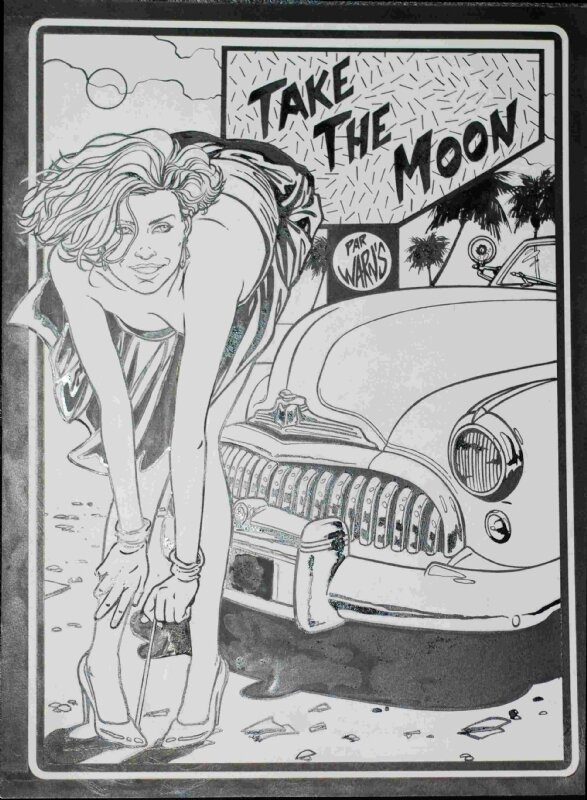 Éric Warnauts, Take the moon - Couverture du tirage de tête - Original Illustration