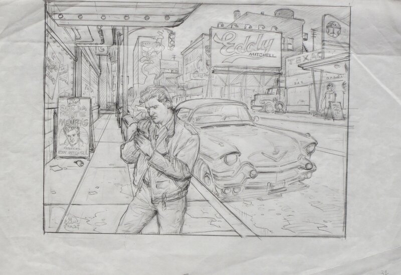 Michel Blanc-Dumont, Dessin Eddy Mitchell - Original Illustration