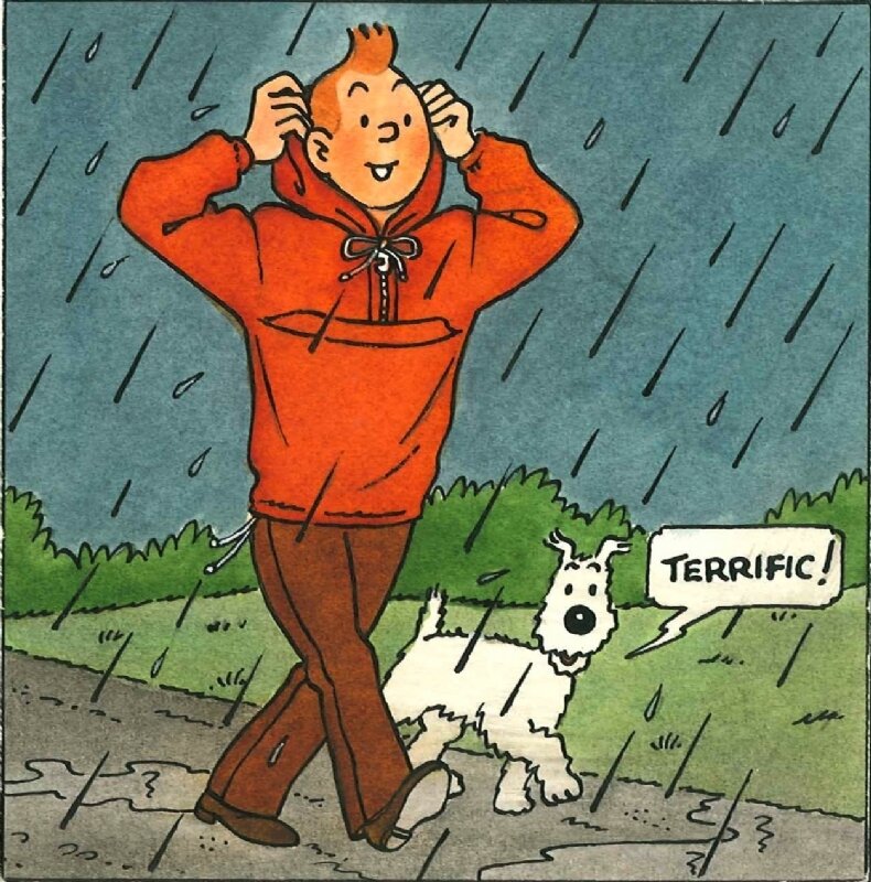 Studios Hergé. Projet d'autocollant Salik - Illustration originale