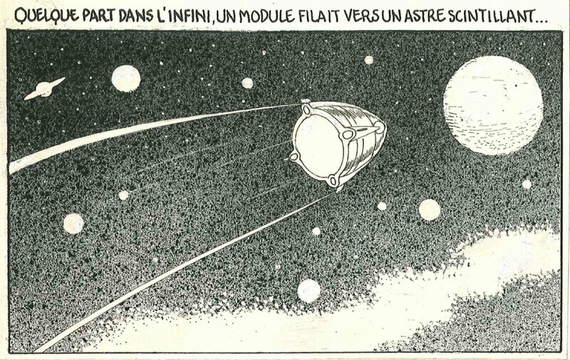 Jacques Devos, Chroniques d'extraterrestres (Détail) - Planche originale