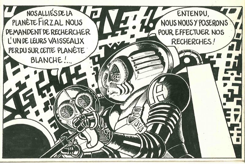 Jacques Devos, Chroniques d'extraterrestres (Détail) - Planche originale