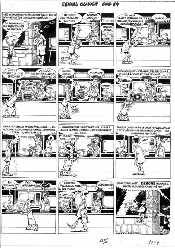 Génial Olivier par Jacques Devos - Planche originale