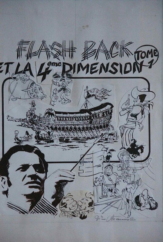 Dino Attanasio, Cover of Flash Back et la 4e Dimension - Illustration originale
