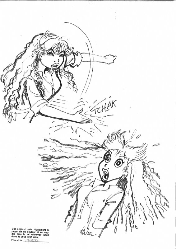 François Walthéry, Dessin pour un vidéo club - Original Illustration
